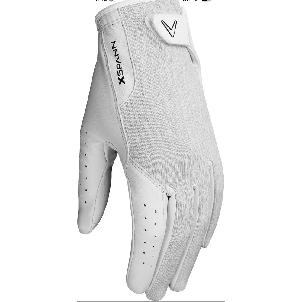 Callaway X Spann Golf Glove Womens Large White  Premium Cabretta Leather NEW